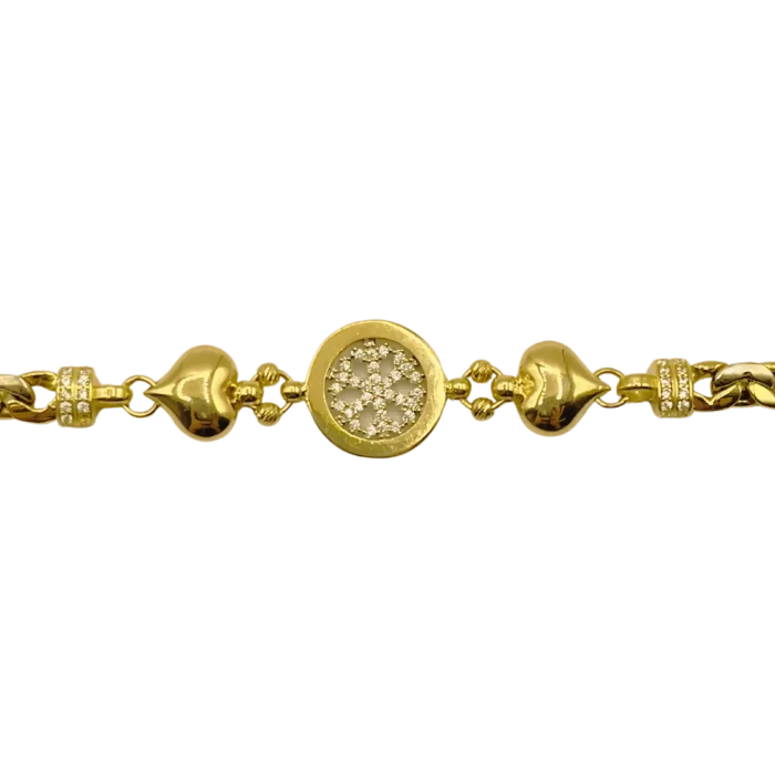 Gourmette en Or Jaune 18K avec Motif Neige
