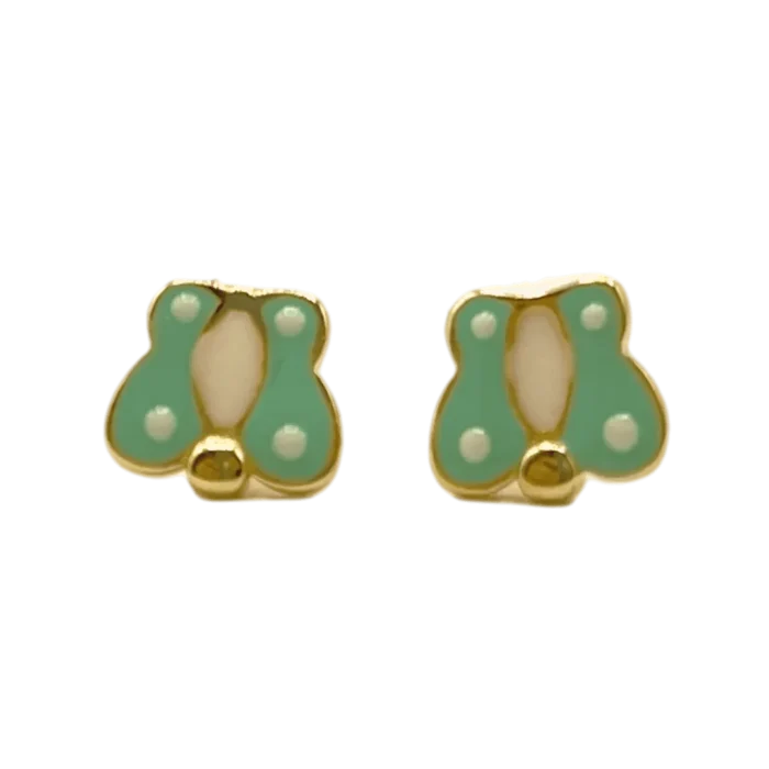 Boucles d'Oreilles Papillon pour Enfant en Or 18k