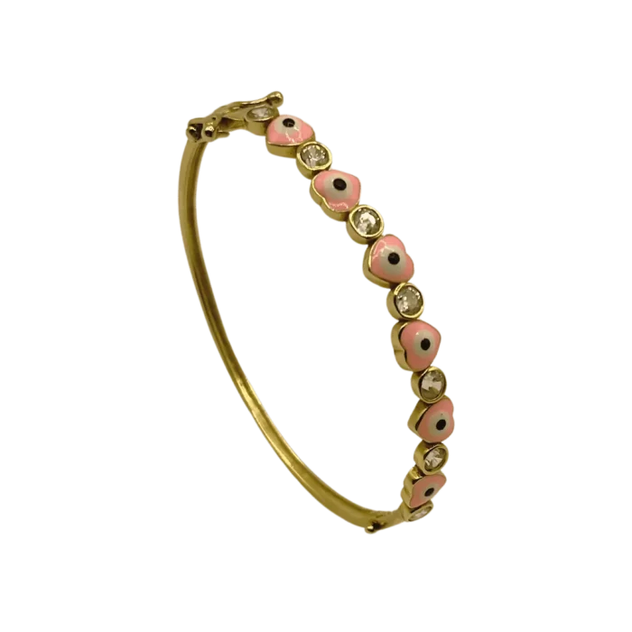 Bracelet Bébé avec Cœurs Roses