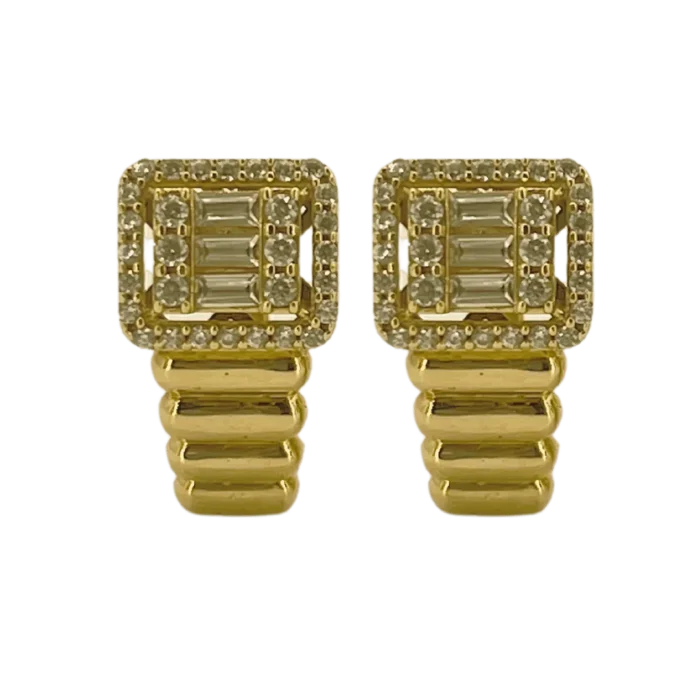 Boucles d'oreilles carrées en or 18K