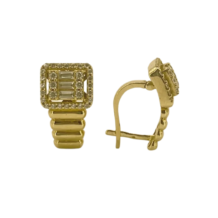 Boucles d'oreilles carrées en or 18K