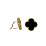 Boucles d'oreilles avec trèfle noir