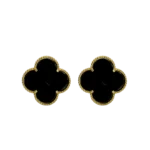 Boucles d'oreilles avec trèfle noir