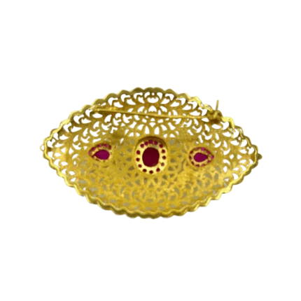 Broche Antique avec Rubis en Or 18K