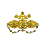 Broche antique avec Émeraudes en Or 18K