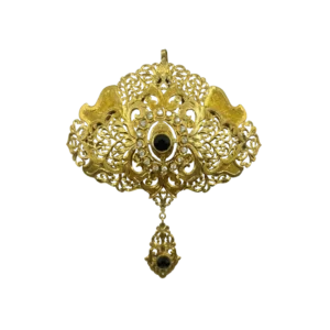 Broche Antique avec Pierre Onyx en Or 18K