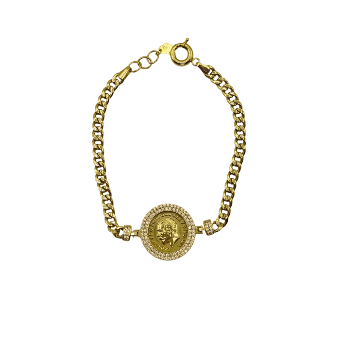 Parure Gravé George V Livre Sterling en Or 18K