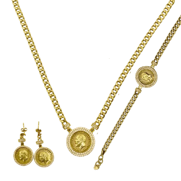 Parure Gravé en Or 18K