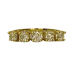 Bague 5 Pierres Zircons en Or 18K