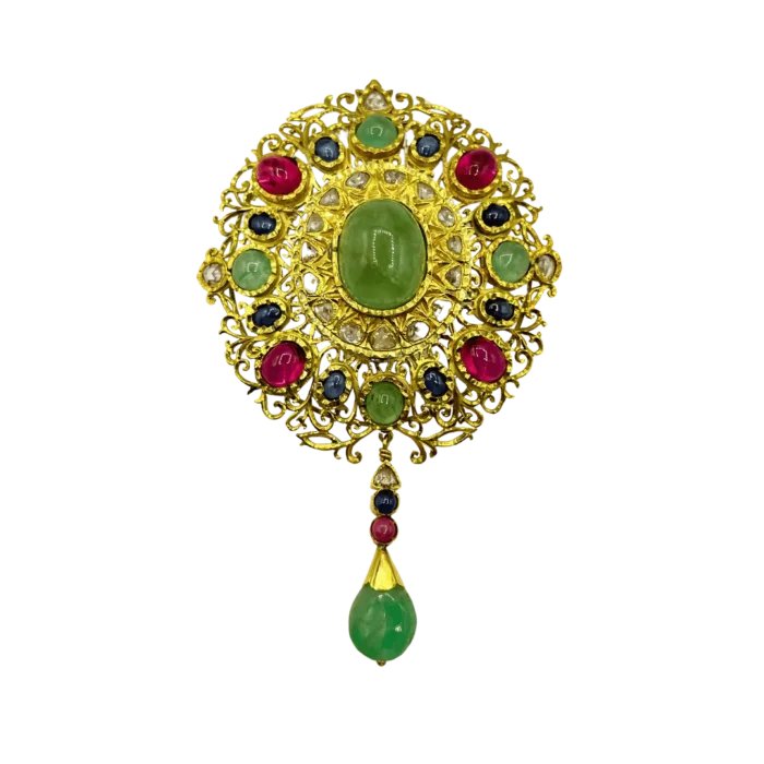 Broche Traditionnelle avec Pierres Précieuses