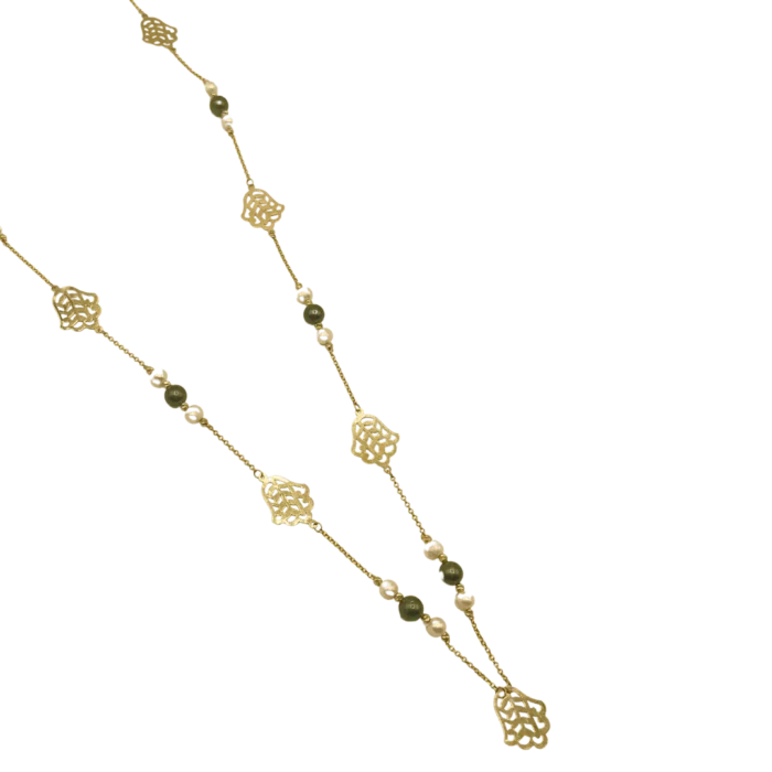 Sautoir Moderne en Or 18K avec Perles
