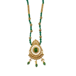 Sautoir Traditionnelle en Or 18K Sertie d'Émeraudes