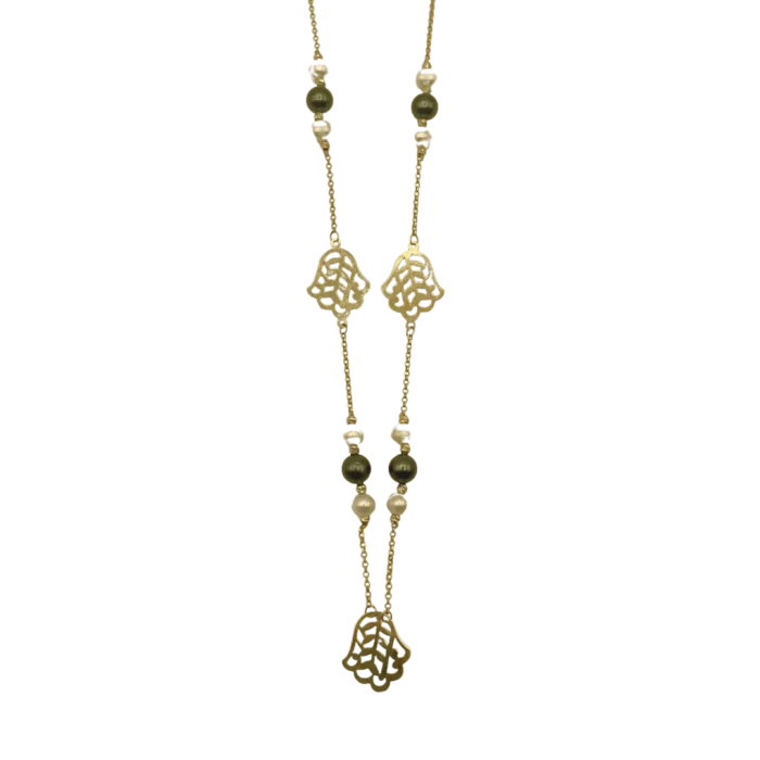 Sautoir Moderne en Or 18K avec Perles