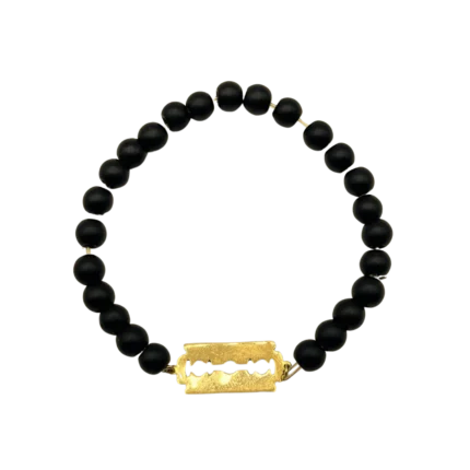 Bracelet LAME de RASOIR en Or 18k et Perle