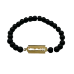 Bracelet LAME de RASOIR en Or 18k et Perle