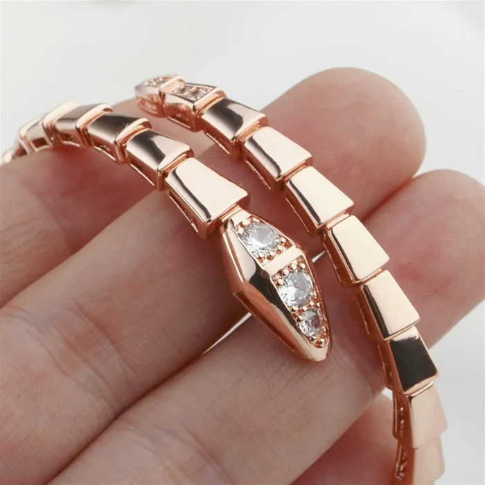 Bracelet Os de Serpent Serti de Diamants