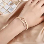Bracelet Jonc en Or Rose et Diamants