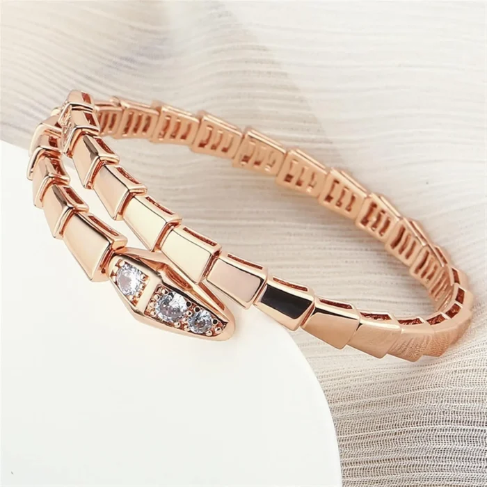 Bracelet Jonc en Or Rose et Diamants