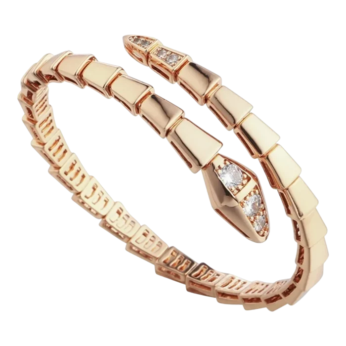 Bracelet Jonc en Or Rose et Diamants