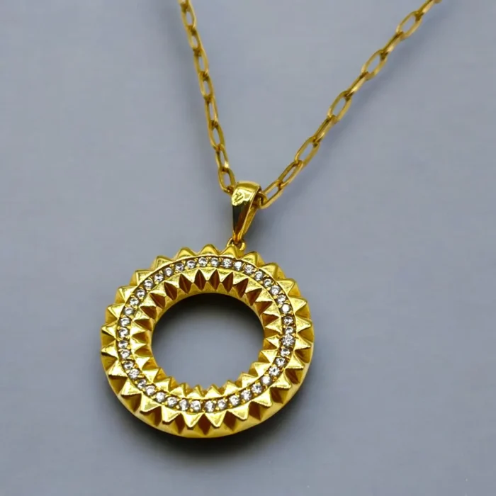 Collier avec Pendentif Cercle en Or 18K