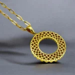 Collier avec Pendentif Cercle en Or 18K