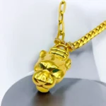 Collier en Or 18K avec Pendentif Tête de Tigre