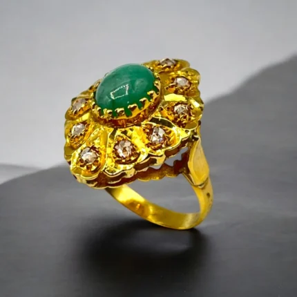 Bague Vintage en Or 18K Serti Émeraude