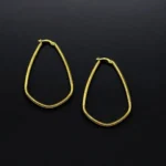 Boucles d'oreilles Ovales en Or Jaune 18K