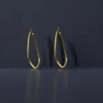 Boucles d'oreilles Ovales en Or Jaune 18K