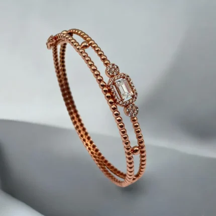 Bracelet en Or Rose 18K avec Pierres