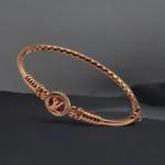 Bracelet en Or Rose 18K avec Motif Central Gravé