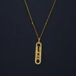 Sautoir en Or Jaune 18K avec Pendentif Moderne