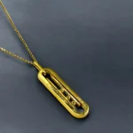 Sautoir en Or Jaune 18K avec Pendentif Moderne