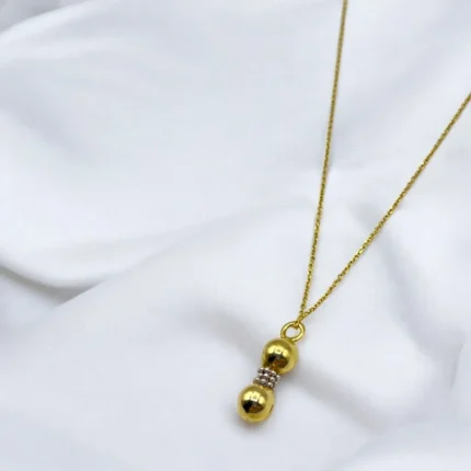 Chaîne avec Pendentif Boules en Or 18K