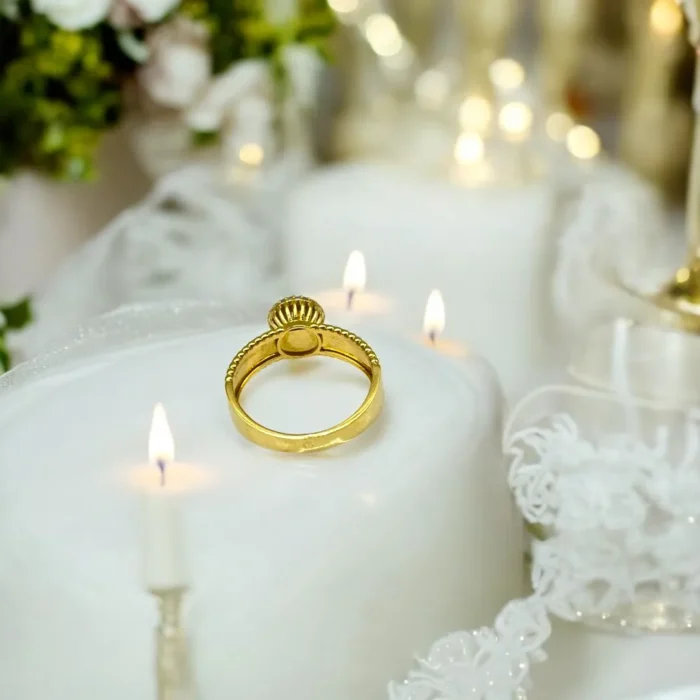 Magnifique bague de mariage en or 18 carats