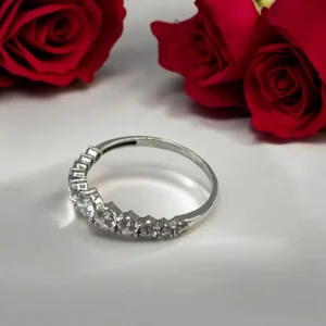Bague Demi Alliance en Or Blanc 18k