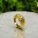 Bague Motif Maille en Or 18k