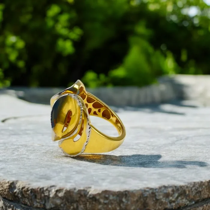 Luxe Bague en Or Jaune 18k