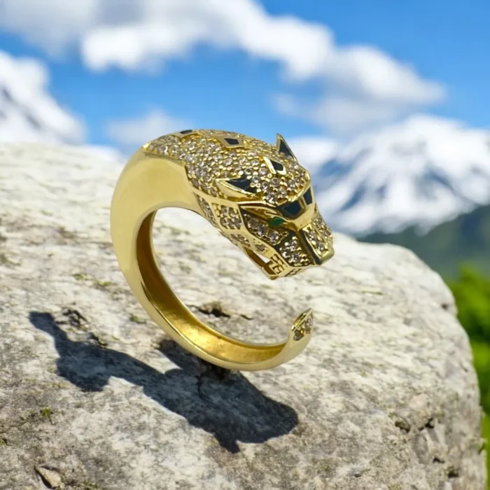 Bague Panthère en Or 18K - Élégance Sauvage