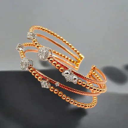 Élégant Bracelet en Or Rose et Diamant