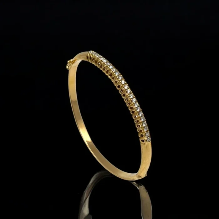 Bracelet Serti de Diamant en Or Jaune