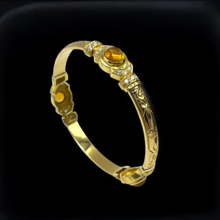 Bracelet Vintage en Diamant et Citrine