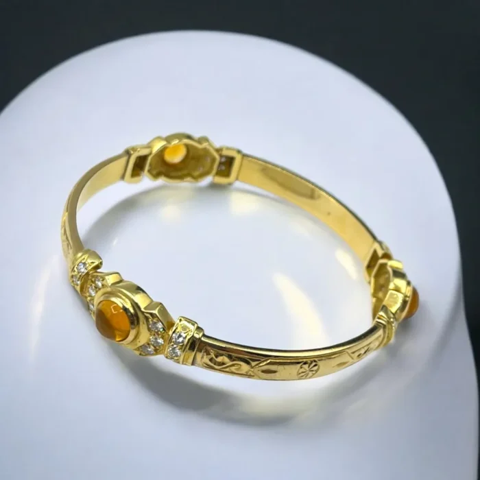 Bracelet Vintage en Diamant et Citrine