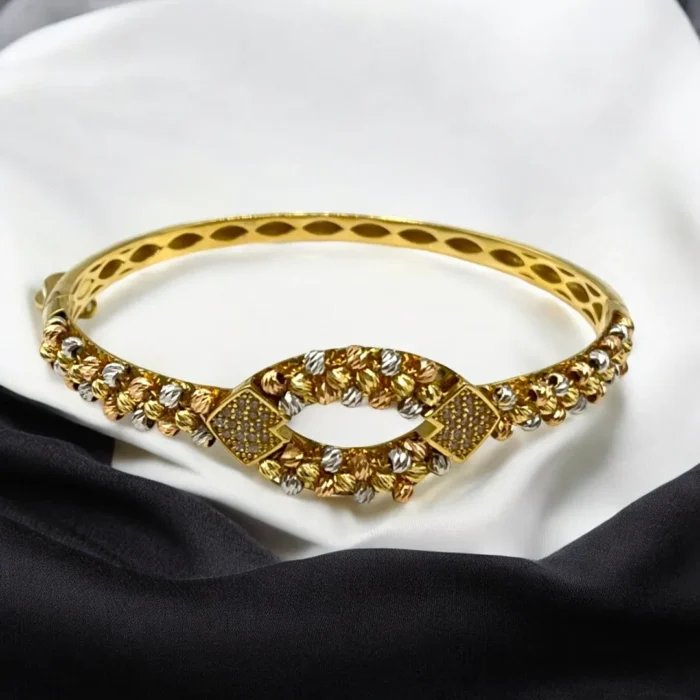 Bracelet Tendance en Boules Colorées en Or 18K