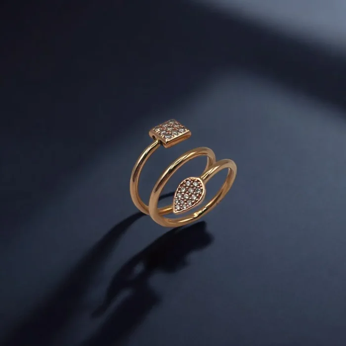 Élégante Bague en Or Rose Serti Diamant
