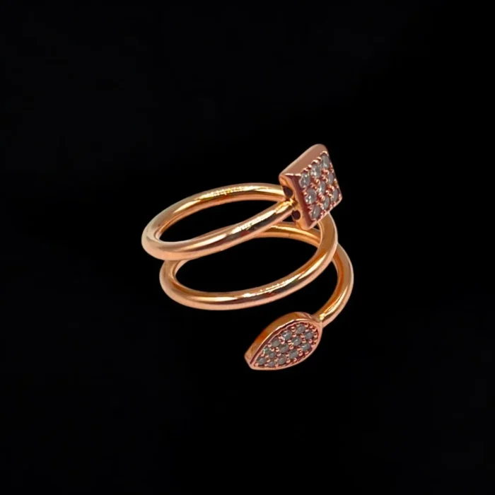 Élégante Bague en Or Rose Serti Diamant