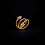 Élégante Bague en Or Rose Serti Diamant