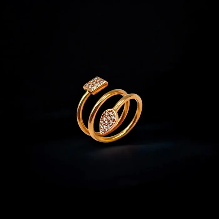 Élégante Bague en Or Rose Serti Diamant
