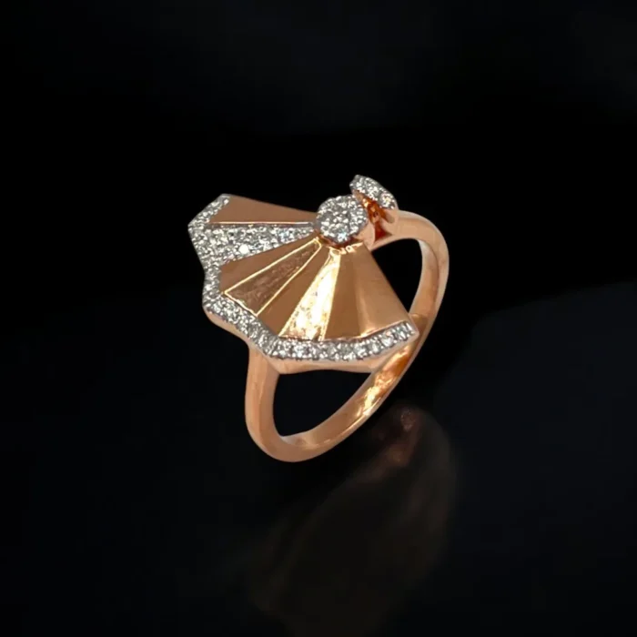 Magnifique Bague en Or Rose en Diamants