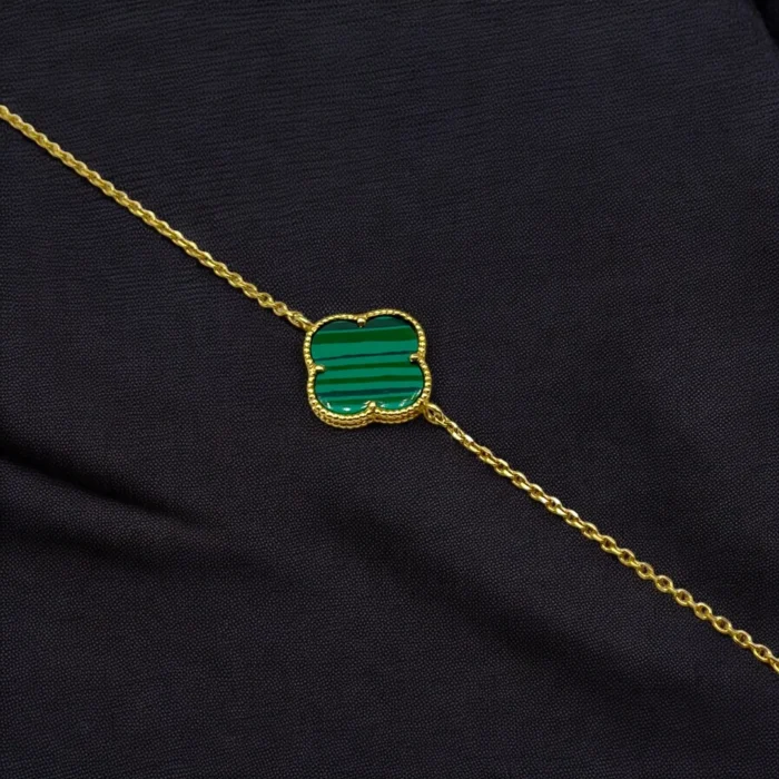 Gourmette Van Cleef Verte en Or 18K